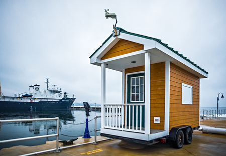 tiny house shed on wheels near lake michigan