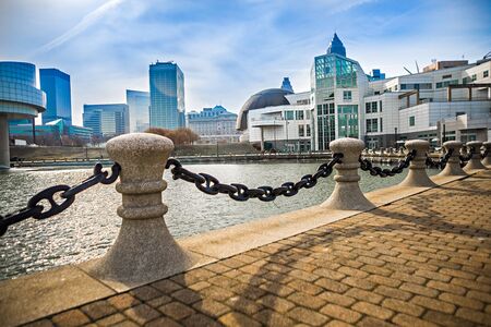 cleveland ohio city skyline daytimeのeditorial素材