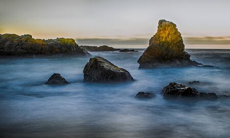 soberanes point big sur california sunsetのeditorial素材