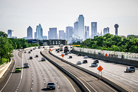 dallas texas city skyline at daytimeのeditorial素材