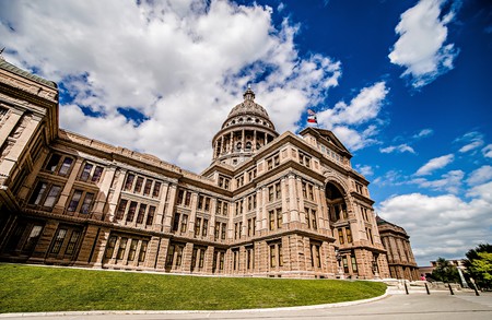 austin texas city and state capitol buildingの写真素材