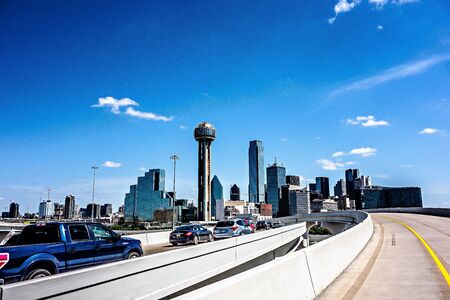 Downtown dallas texas city skyline and surroundingsのeditorial素材