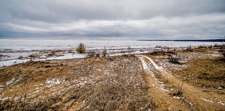 frozen winter scenes on great lakesの写真素材