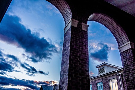 School building - North America historic brick school architectureの写真素材