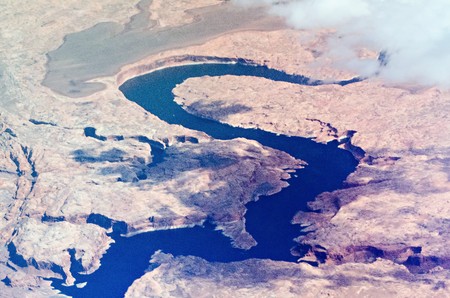 flting over grand canyon mountains in arizona near flagstaffの写真素材