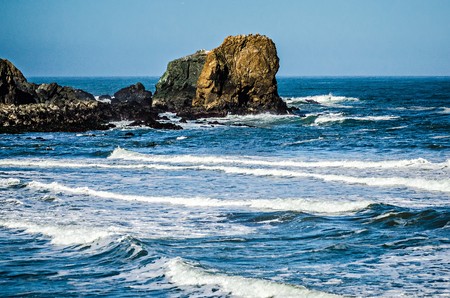 soberanes and cliffs on pacific ocean coast californiaの写真素材