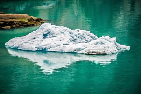 Icebergs from the North Sawyer Glacier in the Tracy Arm in Alaskaの写真素材
