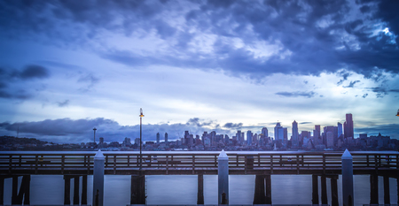 Early morning sunrise in Seattle, Washingtonの写真素材