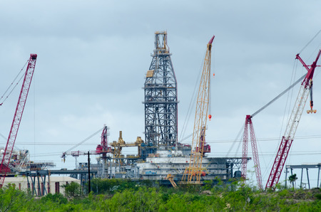 giant oil rigs structures in texasの写真素材