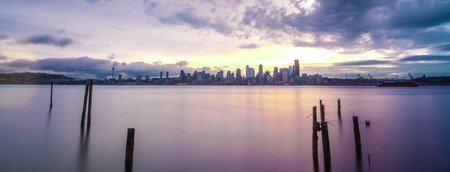 Early morning sunrise in Seattle Washingtonの写真素材