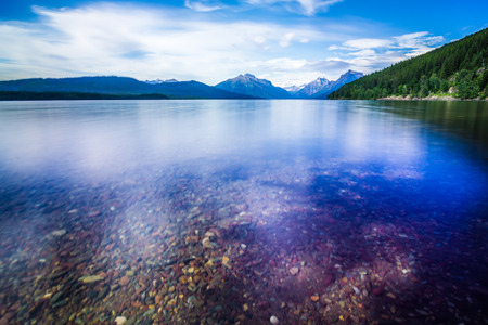lake mcdonald in glacier national park montanaaの写真素材