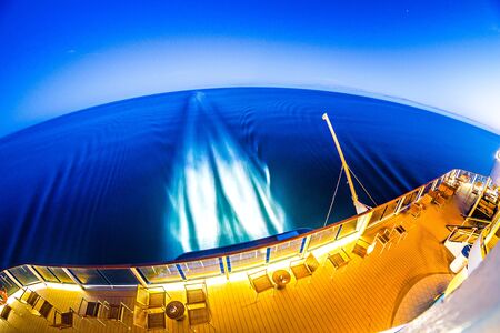 night scenes on luxury cruise shipの写真素材