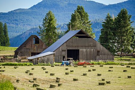 Farm barn in Colville national forest Washingtonの写真素材