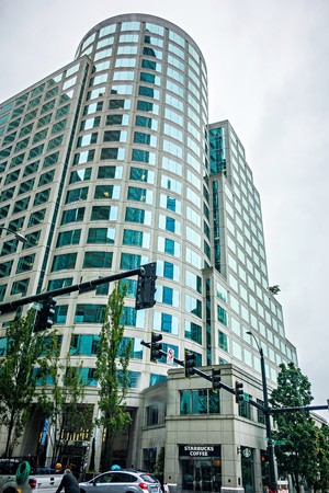 seattle washington city skyline and streetsのeditorial素材