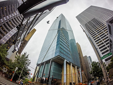 cloudy and rainy day in seattle washington