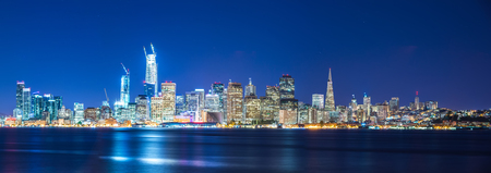 san francisco california cityscape skyline at nightの写真素材