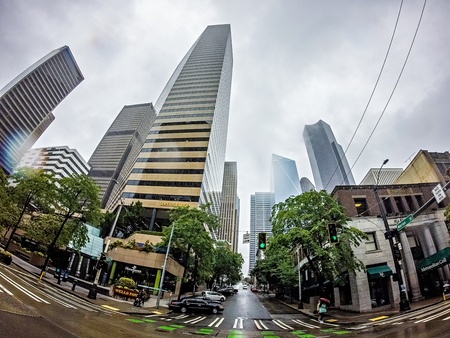 seattle washington city skyline and streetsのeditorial素材