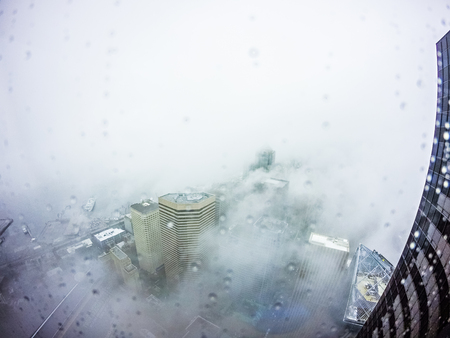 aerial views over seattle washingtonの写真素材