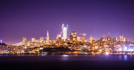 san francisco california cityscape skyline at nightの写真素材