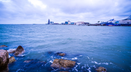 Night scenes around corpus christi texasの写真素材