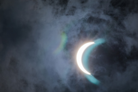 Partial Solar Eclipse August 21 2017の写真素材