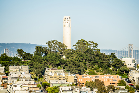 san francisco city neighborhoods and street views on sunny dayの写真素材