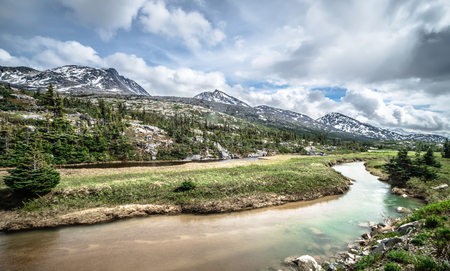 white pass yukon british columbia between alaska and canadaの写真素材