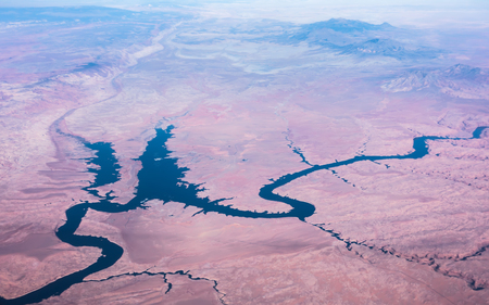 grand canyon arizona view from an airplaneの写真素材