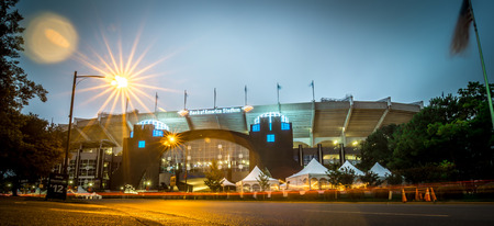 November, 2017, charlotte, nc, usa - night view of carolina panthers stadium in novemberのeditorial素材