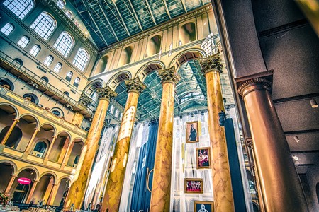 WASHINGTON, DC - OCTOBER 2017: Smithsonian National Building Museum in Washington, DC, as seen on October 2017. Completed in 1887, the building onced housed the former Pension Bureau and is now a museum of architecture and design. のeditorial素材