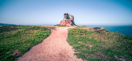 gray whale cove beach and devils slide park in californiaの写真素材