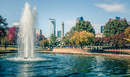 autumn season in charlotte north carolina marshall parkの写真素材