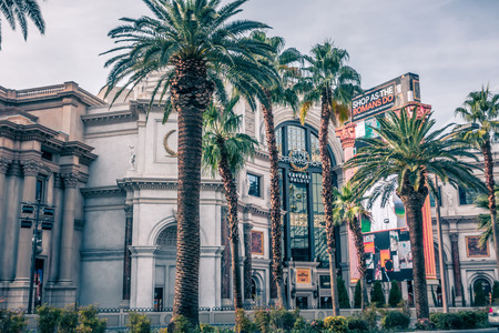 las vegas nevada city skyline and vegas strip at nightのeditorial素材
