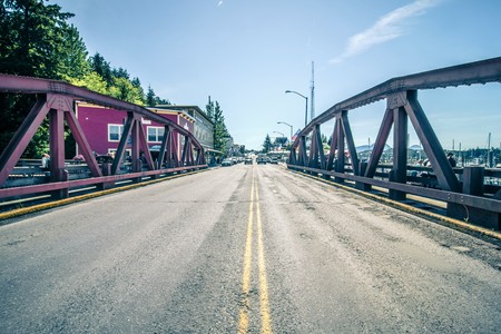 ketchikan alaska downtown of a northern USA townの写真素材