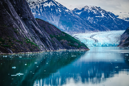 Sawyer Glacier at Tracy Arm Fjord in alaska panhandleの写真素材