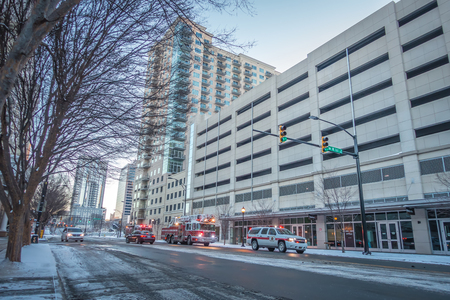 Rare winter scenery around charlotte north carolinaのeditorial素材