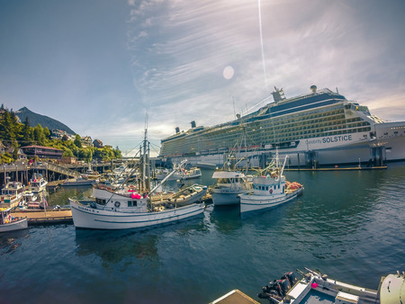 ketchikan alaska downtown of a northern USA townのeditorial素材