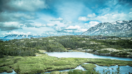 rugged and extreme terrain around fraser british columbia and white pass landscapesの写真素材