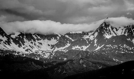 mud bay alaska mountain range at sunset