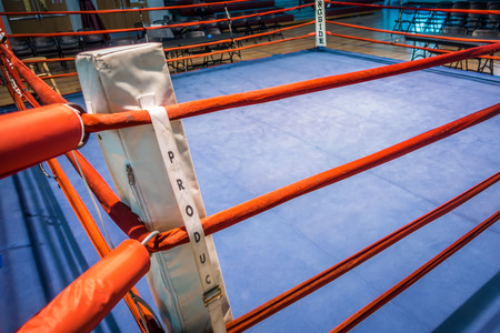 boxing ring arena in gym before actionの写真素材