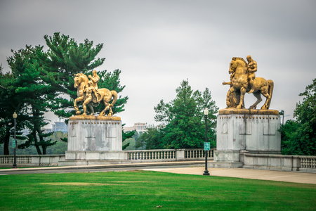 The Arts of War Statues at the Arlington Memorial Bridge - Washington D.C.の写真素材