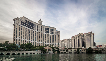 bellagio hotel and other architecture in las vegas nevadaのeditorial素材