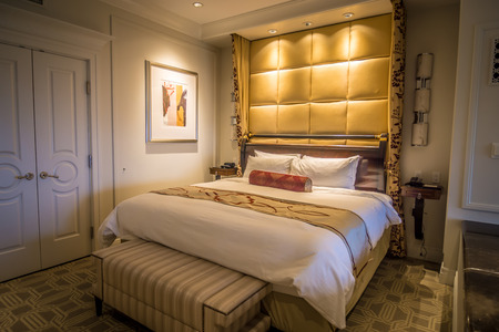 laxurious bright hotel room in las vegas nevada hotelのeditorial素材