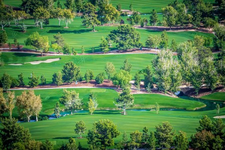 beautiful aerial of a golf resort in las vegas nevadaの写真素材