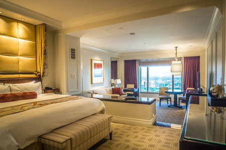 laxurious bright hotel room in las vegas nevada hotelのeditorial素材