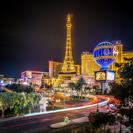 nigh life and city skyline in las vegas nevadaのeditorial素材