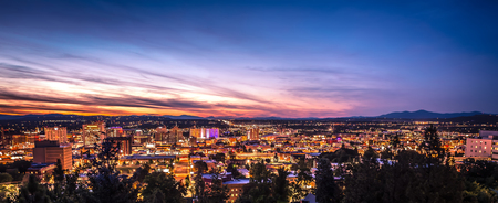 Panoramic View Spokane Washington Downtown City Skylineの写真素材