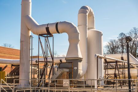 Large water pipe in a sewage treatment plant
