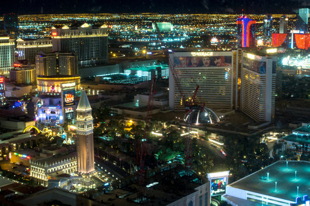las vegas nevada strip and surroundings at nightのeditorial素材