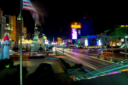 las vegas nevada strip and surroundings at nightのeditorial素材
